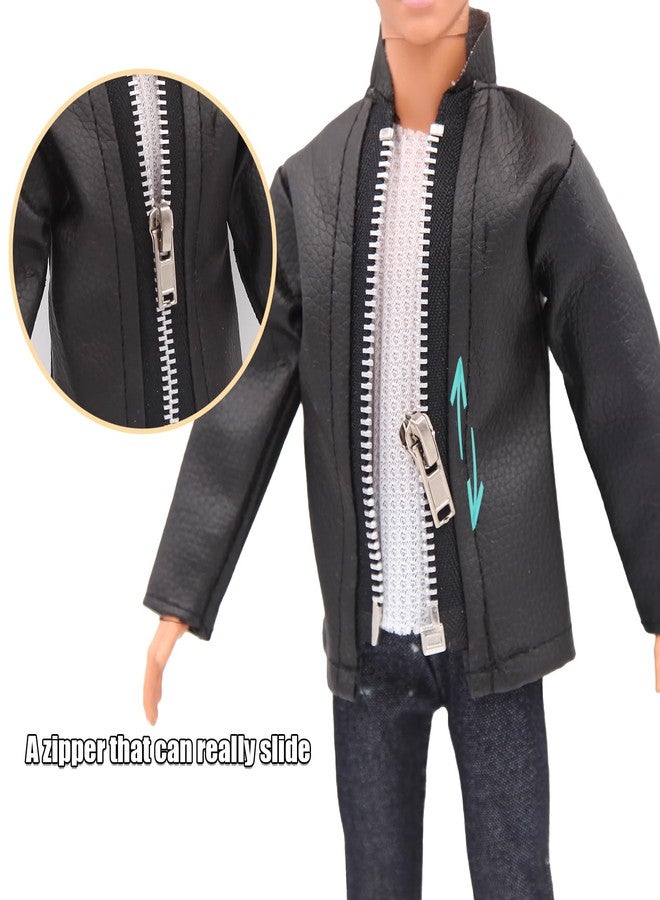 ZTWEDEN 12 Inch Boy Doll Clothes with Leather Jackets Suit Shirts Sweatshirts Shorts Pants T-Shirts for Girls and Boys Xmas Gift (Randomly 6 Sets, 12 Pieces ) - Image 3